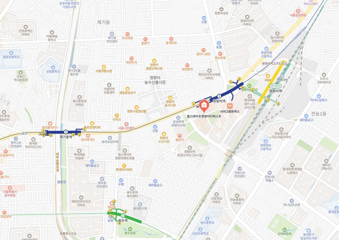 힐스테이트 청량리 더퍼스트 상가 원거리 위치도